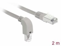 Delock Network cable RJ45 Cat.6A S/FTP downwards angled / straight 2 m