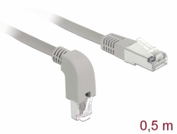 Delock Network cable RJ45 Cat.6A S/FTP downwards angled / straight 0.5 m
