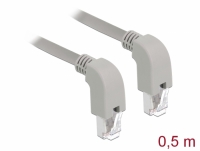 Delock Network cable RJ45 Cat.6A S/FTP downwards / downwards angled 0.5 m