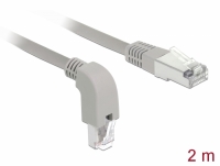 Delock Network cable RJ45 Cat.5e SF/UTP downwards angled / straight 2 m