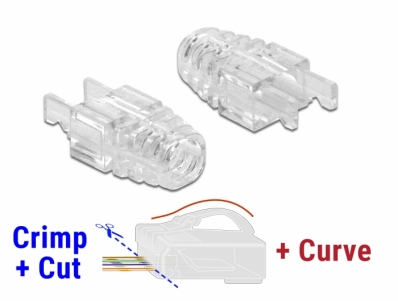 Delock Strain Relief Boot for RJ45 Crimp+Cut+Curve plug 20 pieces