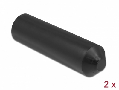 Delock End Caps with inside adhesive 70 x 20 mm 2 pieces black