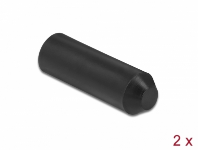 Delock End Caps with inside adhesive 30 x 11 mm 2 pieces black