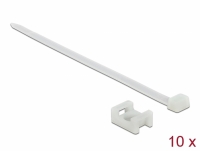 Delock Screw Fixing Mount 23 x 16 mm with Cable Tie L 150 x B 7.2 mm white