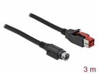 Delock PoweredUSB cable male 24 V to Mini-DIN 3 pin male 3 m for POS printers and terminals
