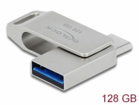 Delock USB 3.2 Gen 1 USB-C™ + Type-A Memory Stick 128 GB - Metal Housing