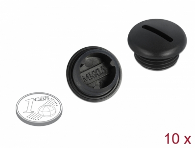 Delock Sealing Plug M16 x 1.5 black 10 pieces