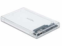 Delock External Enclosure for 2.5″ SATA HDD / SSD with USB Type-C™ female transparent - tool free