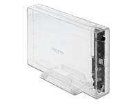 Delock External Enclosure for 3.5″ SATA HDD with USB Type-C™ female transparent - tool free