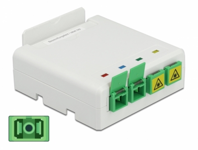 Delock Optical Fiber Connection Box for DIN Rail 4 x SC Simplex or LC Duplex