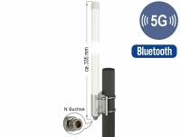 Delock 5G LTE Antenna N jack -2.14 - 2.93 dBi 33.5 cm fixed wall and pole mounting omnidirectional outdoor white
