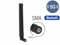 Delock 5G LTE Antenna SMA plug -0.5 - 2.3 dBi omnidirectional with tilt joint black