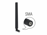 Delock LTE Antenna SMA plug 1.9 - 2.3 dBi omnidirectional with tilt joint black