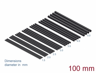 Delock Heat Shrink Tube Set 100 mm 28 pieces black