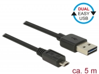 Delock Cable EASY-USB 2.0 Type-A male > EASY-USB 2.0 Type Micro-B male 5 m black