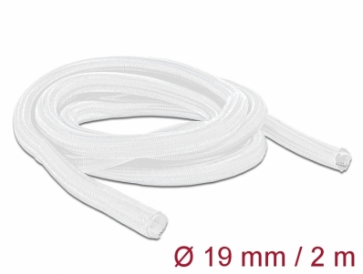 Delock Braided Sleeving self-closing 2 m x 19 mm white