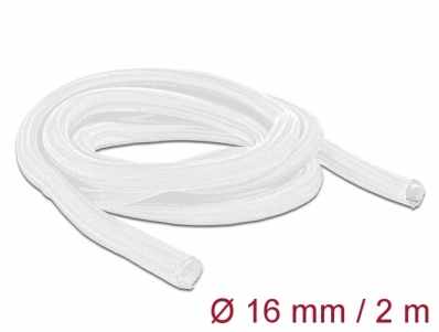 Delock Braided Sleeving self-closing 2 m x 16 mm white