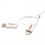 ROLINE 8pin + MicroB + Type C to USB Charge & Sync Cable, white, 1.0 m