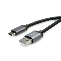 ROLINE USB 2.0 Cable, C - A, M/M, black, 0.8 m