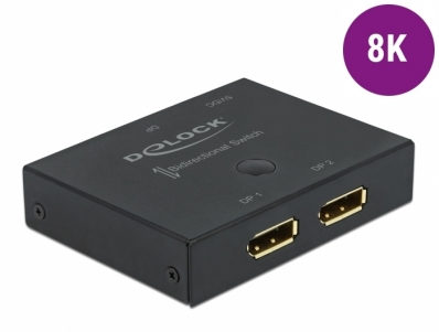 Delock DisplayPort 2 - 1 Switch bidirectional 8K 30 Hz