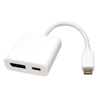 ROLINE Type C - DisplayPort Adapter, + 1x Type C PD, v1.2, M/F