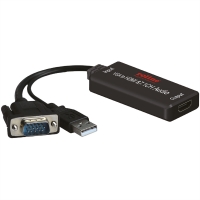 ROLINE Cableadapter, VGA+Audio - HDMI, M/F, (7.1CH Audio Converter)