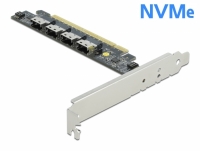 Delock PCI Express x16 Card to 4 x internal SFF-8654 4i NVMe - Bifurcation