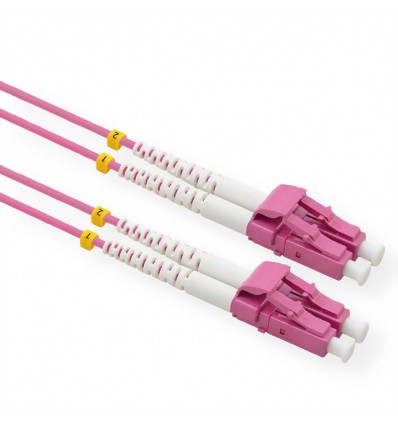  VALUE FO Jumper Cable 50/125µm OM4, LC/LC, Low-Loss-Connector, violet, 0.5 m
