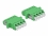 Delock Optical Fiber Coupler LC Quad female to LC Quad female Single-mode 2 pieces green