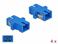 Delock Optical Fiber Coupler SC Simplex female to SC Simplex female Single-mode 4 pieces blue