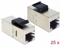 Delock Keystone Module RJ45 jack > RJ45 jack Cat.5e compact 25 pieces