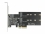 Delock 3 port SATA and 2 slot M.2 Key B PCI Express x4 Card - Low Profile Form Factor
