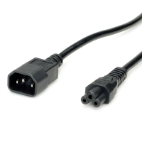 VALUE Power Cable IEC320/C14 Male - C5 Female, black, 1.8 m