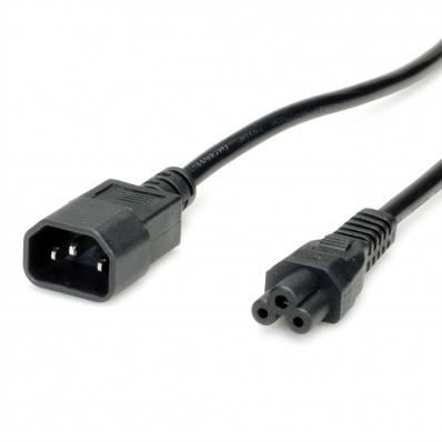 VALUE Power Cable IEC320/C14 Male - C5 Female, black, 1.8 m