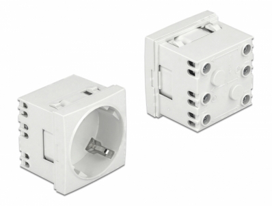 Delock Easy 45 Grounded Power Socket with a 45° arrangement extendable 45 x 45 mm 10 pieces