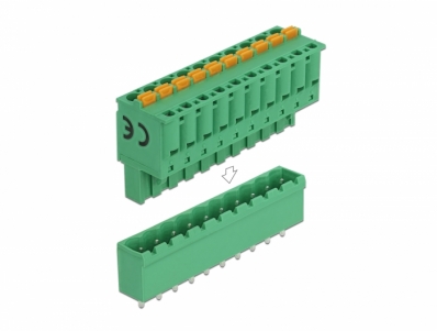 Delock Terminal block set for PCB 10 pin 5.08 mm pitch vertical