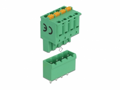 Delock Terminal block set for PCB 4 pin 5.08 mm pitch vertical