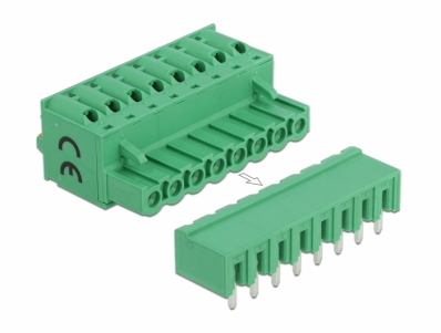 Delock Terminal block set for PCB 8 pin 5.08 mm pitch horizontal