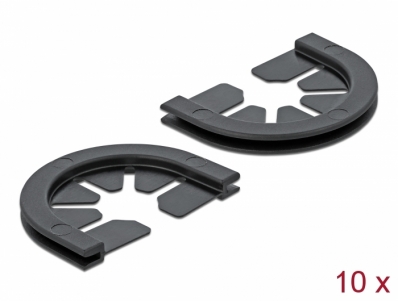 Delock Cable bushing u-shaped slotted - hole diameter 8 mm 10 pieces black