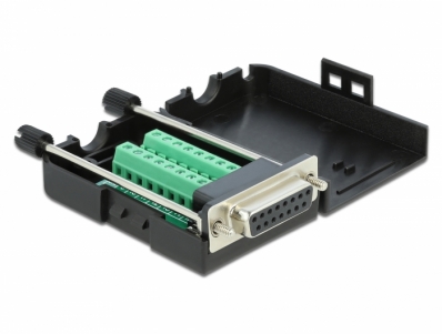 Delock Sub-D15 female to Terminal Block Adapter with Enclosure