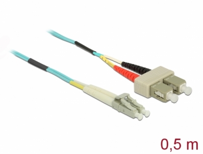 Delock Cable Optical Fibre LC to SC Multi-mode OM3 0.5 m