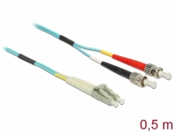Delock Cable Optical Fibre LC to ST Multi-mode OM3 0.5 m