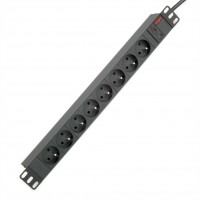 ROLINE 19" PDU for Cabinets 8 - 2300W, UTE Version, IEC320 C14 M, black, 2.0 m