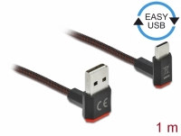 Delock EASY-USB 2.0 Cable Type-A male to USB Type-C™ male angled up / down 1 m black