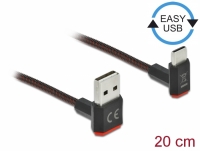 Delock EASY-USB 2.0 Cable Type-A male to USB Type-C™ male angled up / down 0.2 m black