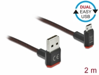 Delock EASY-USB 2.0 Cable Type-A male to EASY-USB Type Micro-B male angled up / down 2 m black
