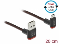 Delock EASY-USB 2.0 Cable Type-A male to EASY-USB Type Micro-B male angled up / down 0.2 m black