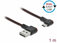Delock EASY-USB 2.0 Cable Type-A male to EASY-USB Type Micro-B male angled left / right 1 m black