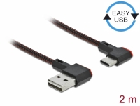 Delock EASY-USB 2.0 Cable Type-A male to USB Type-C™ male angled left / right 2 m black