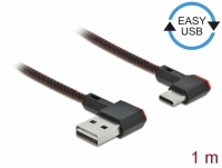 Delock EASY-USB 2.0 Cable Type-A male to USB Type-C™ male angled left / right 1 m black